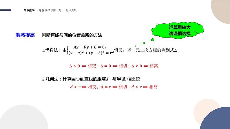 第一章-§2圆与圆的方程-2.3直线与圆位置关系(课件PPT)08