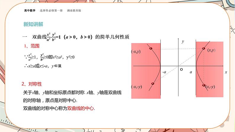 湘教版高中数学选择性必修第一册3.2 双曲线-3.2.2双曲线的简单几何性质(课件PPT)第4页