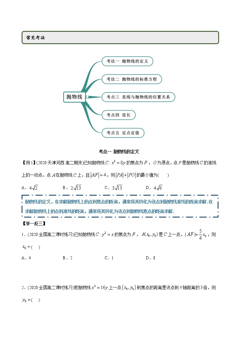 高中数学新同步讲义（选择性必修第一册）  3.3 抛物线（精讲）02