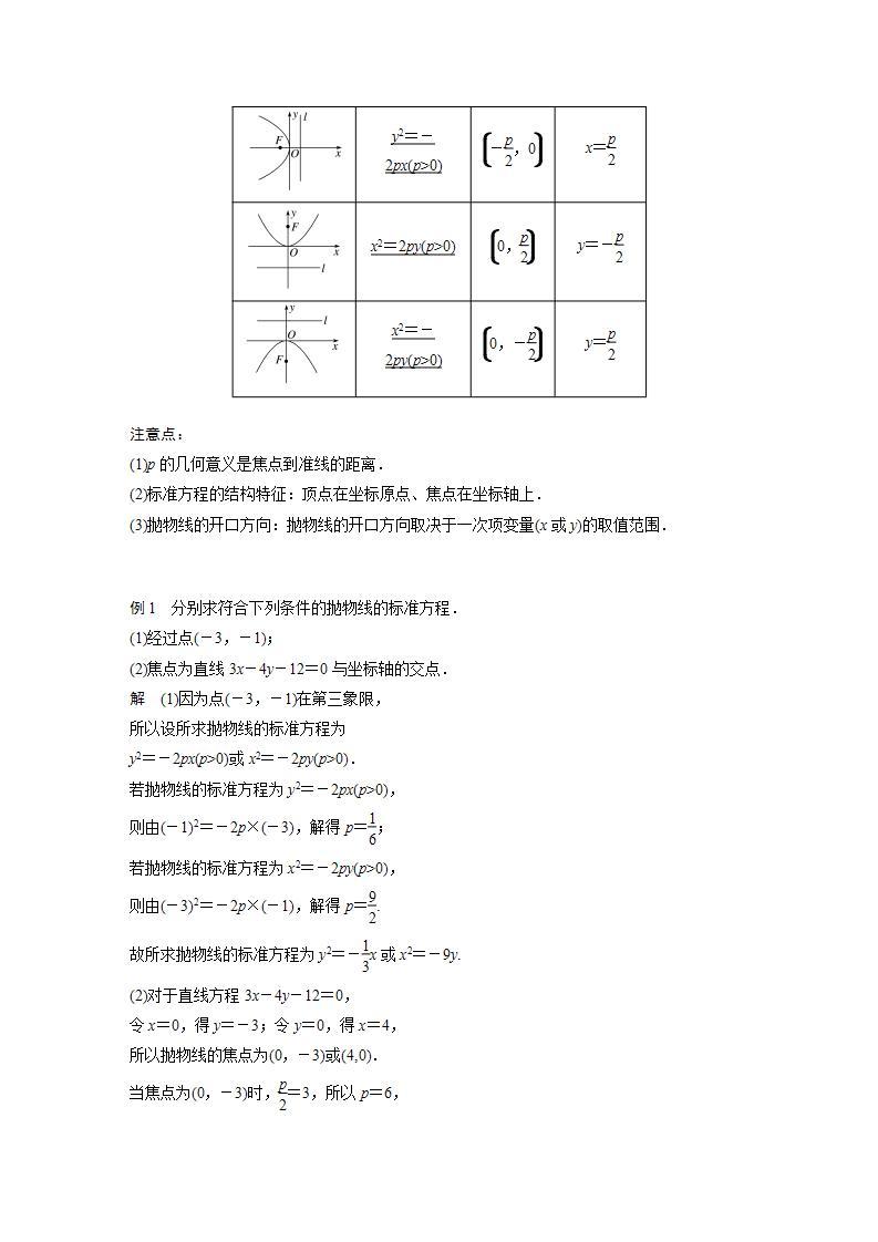高中数学新教材选择性必修第一册课件+讲义    第3章 §3.3 3.3.1　抛物线及其标准方程03