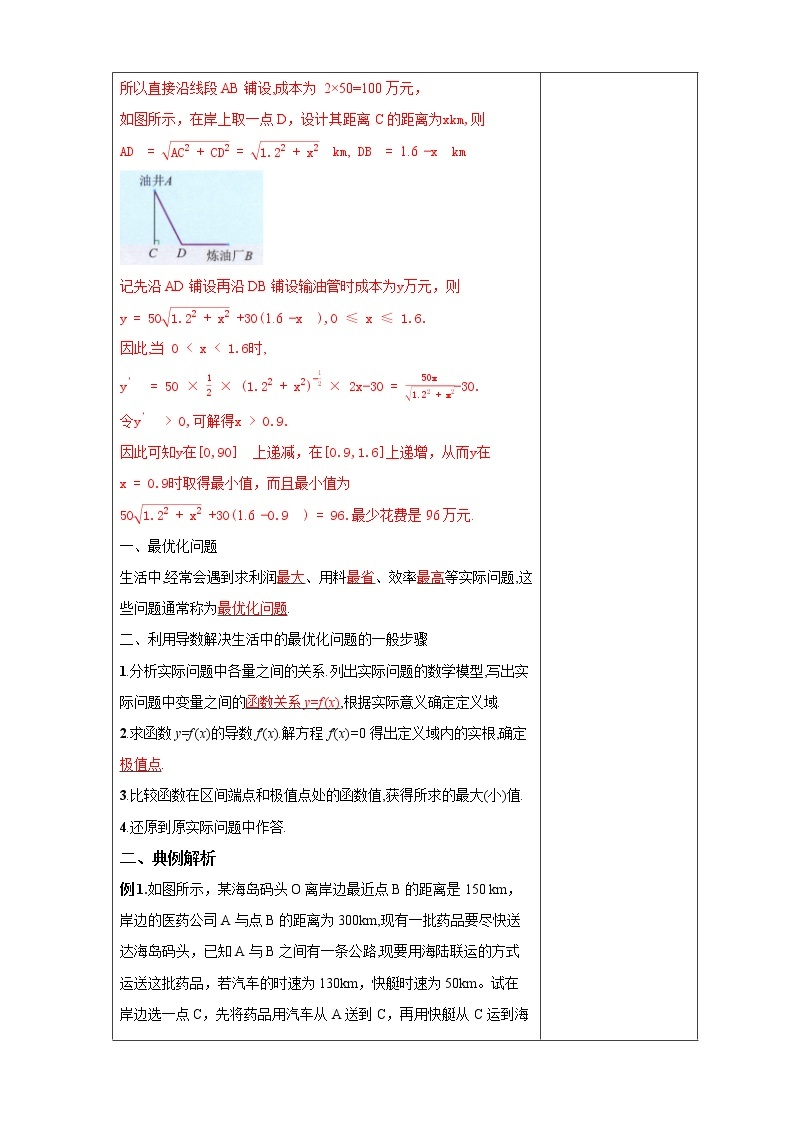 人教B版高二数学选择性必修第三册6.3《利用导数解决实际问题》课件+教案03