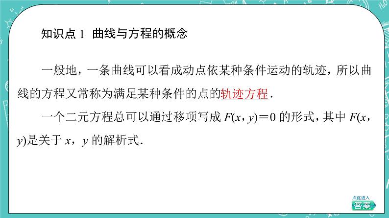 人教B版高中数学选择性必修第一册2.4《曲线与方程》课件第7页