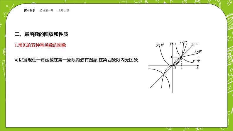 北师大版高中数学必修第一册2.4.2 简单幂函数的图象和性质课件+练习05