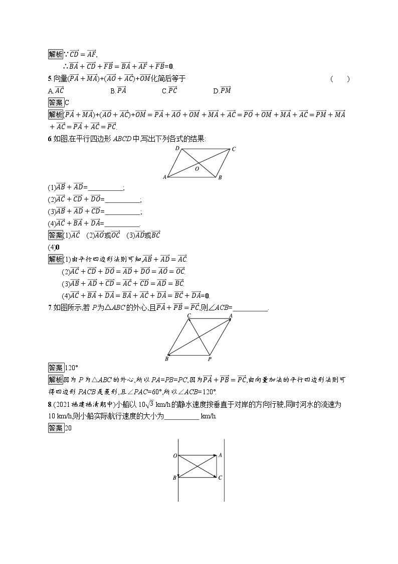 新湘教版高中数学必修二《 1.2.1 向量的加法》 课件PPT+作业02