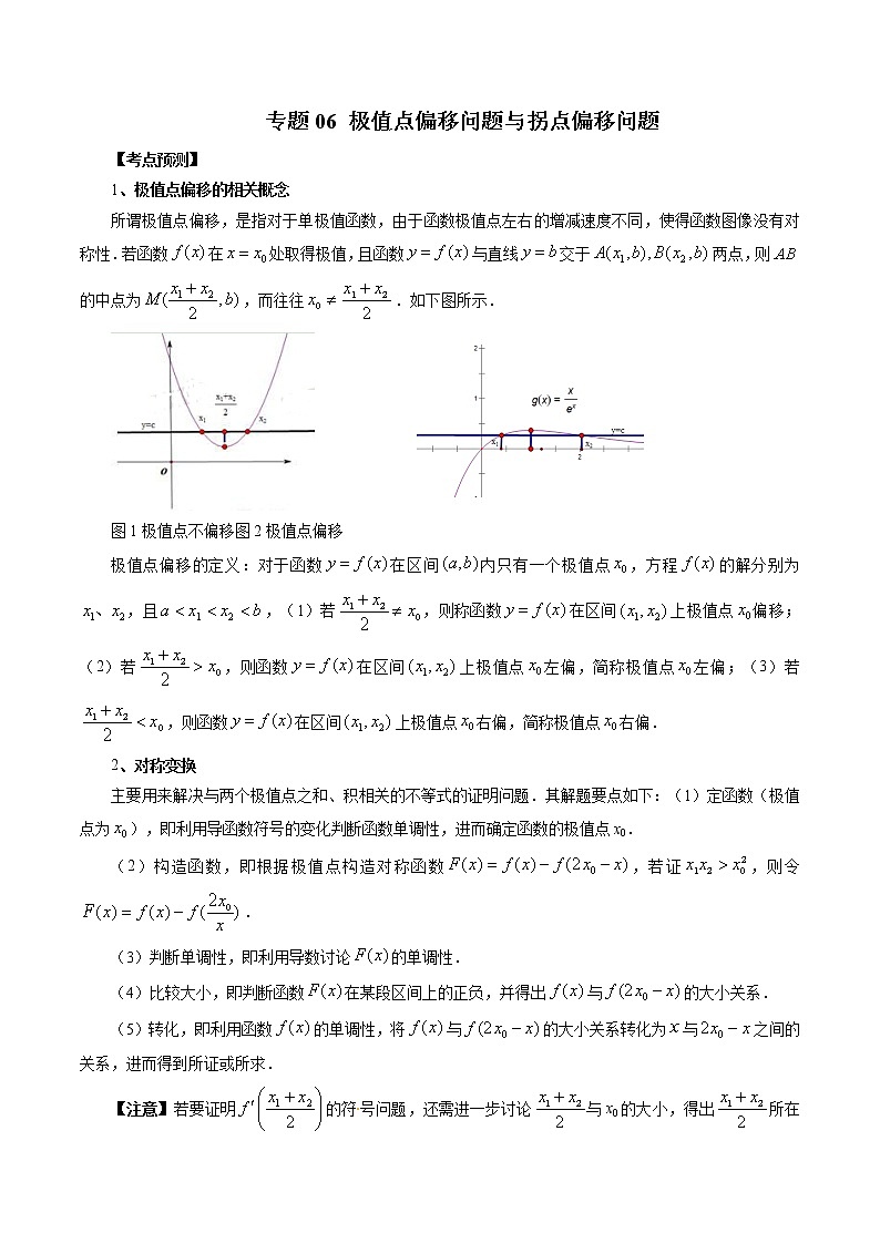 专题06 极值点偏移问题与拐点偏移问题(解析版)第1页