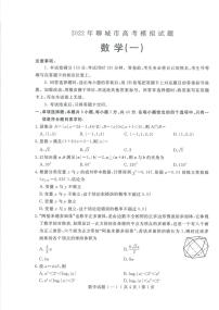 2022届山东省聊城市高三下学期一模考试数学试题 PDF版