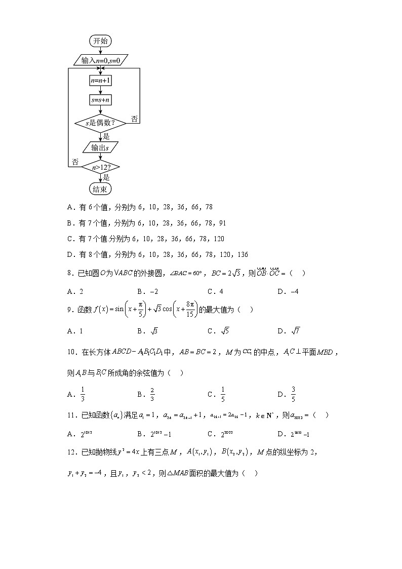 河南省名校青桐鸣2023届高三下学期4月联考文科数学试题02