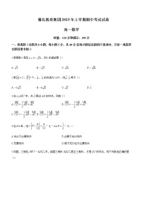 2022-2023学年湖南省长沙市雅礼中学高一下学期期中数学试题含答案