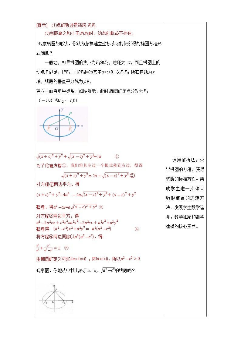 3.1.1 椭圆及其标准方程 教学设计-人教A版高中数学选择性必修第一册03