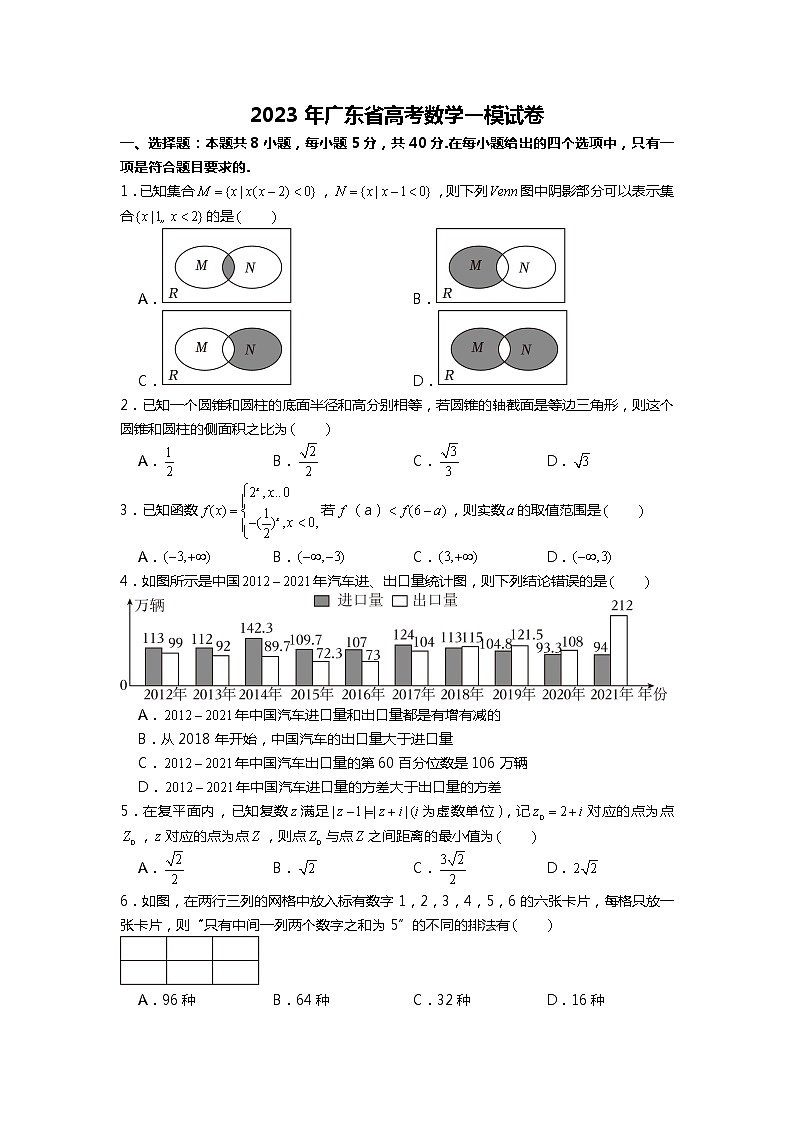 2023年广东省高考数学一模试卷01