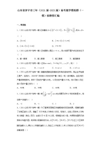 山东省济宁市三年（2021届-2023届）高考数学模拟题（一模）按题型汇编