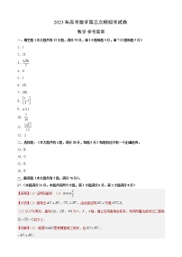 2023年高考第三次模拟考试卷-数学（上海B卷）（参考答案）