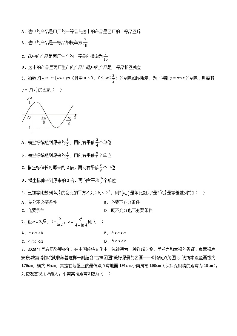 数学-2023年高考押题预测卷03(广东卷)(考试版)A402