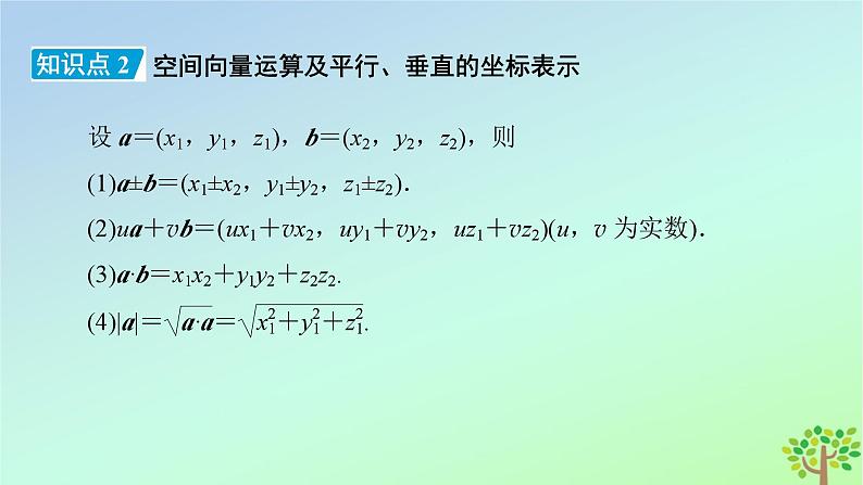 新教材2023年高中数学第3章空间向量与立体几何3空间向量基本定理及向量的直角坐标运算3.2空间向量运算的坐标表示及应用课件北师大版选择性必修第一册07