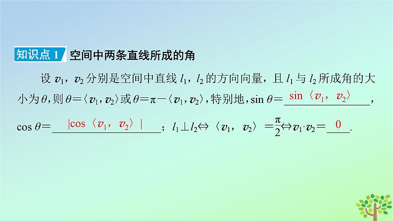 新教材2023年高中数学第3章空间向量与立体几何4向量在立体几何中的应用4.3用向量方法研究立体几何中的度量关系第1课时角直线与平面所成的角课件北师大版选择性必修第一册第6页