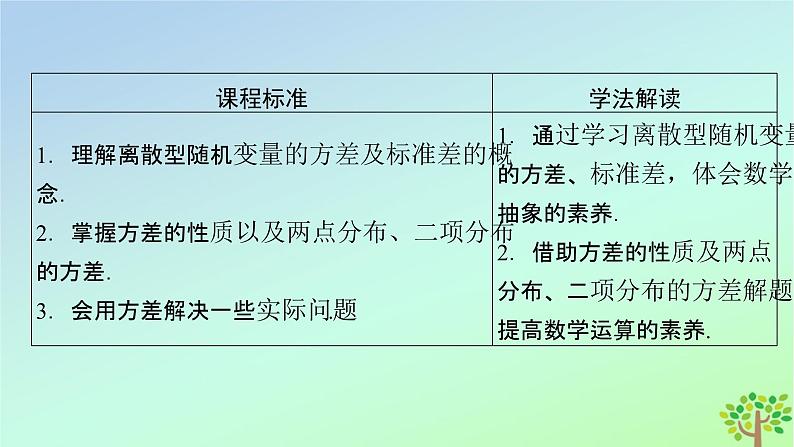 新教材2023年高中数学第6章概率3离散型随机变量的均值与方差3.2离散型随机变量的方差课件北师大版选择性必修第一册第3页