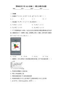 青海省西宁市2023届高三一模文科数学试题（含答案）