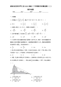 湖南省岳阳市平江县2023届高三下学期教学质量监测（三）数学试题（含答案）