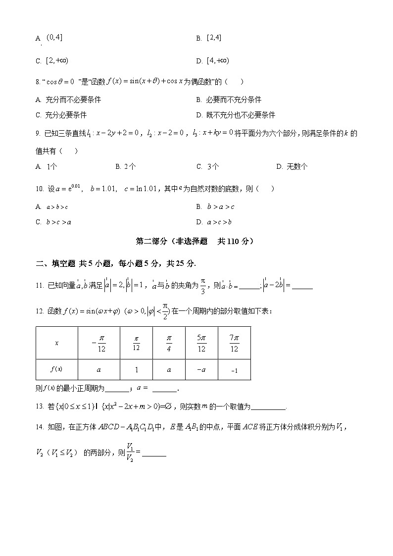 北京市东城区2023届高三二模数学试题 Word版无答案第2页