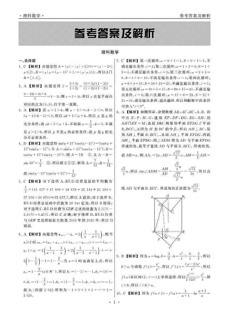 河北衡水中学衡中同卷2023届高三下学期冲刺卷(全国卷)+数学(理)+PDF版含解析第3页