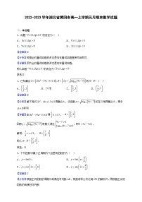 2022-2023学年湖北省黄冈市高一上学期元月期末数学试题（解析版）