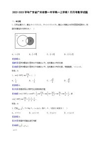 2022-2023学年广东省广州市第一中学高一上学期1月月考数学试题（解析版）