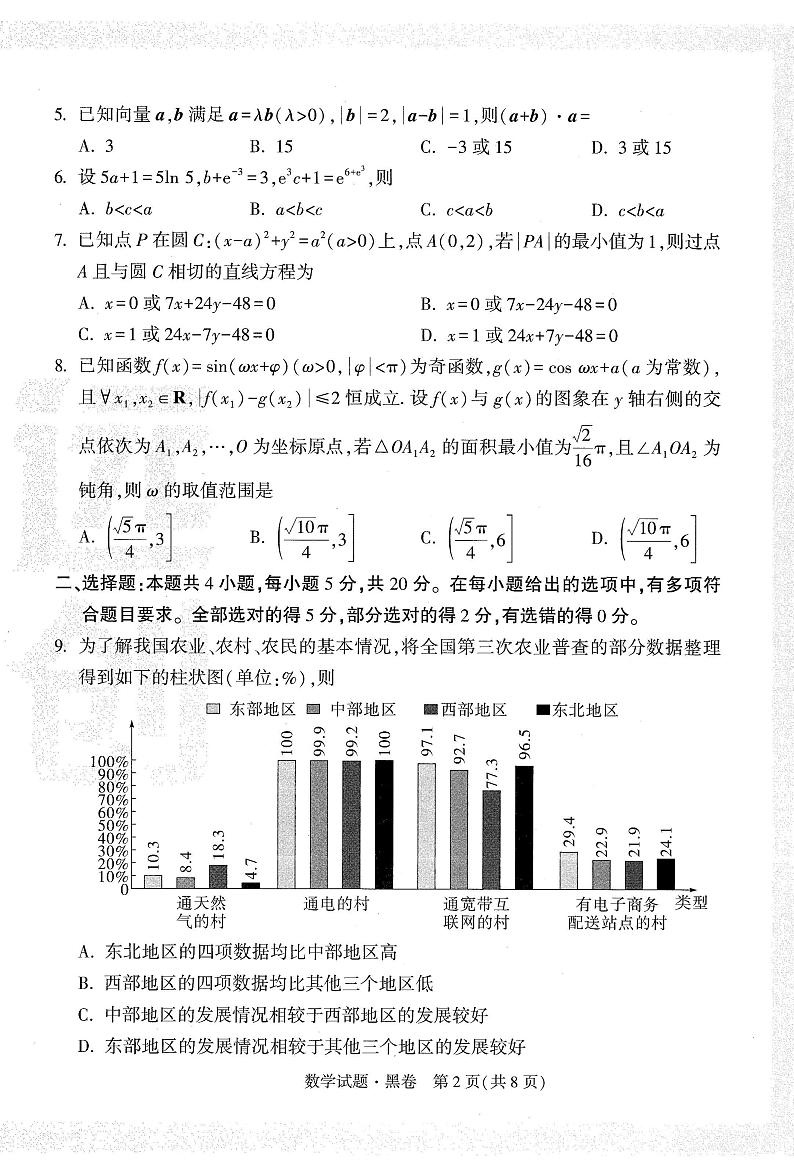 【23押题卷丨黑白卷丨新高考】数学黑卷+白卷第2页