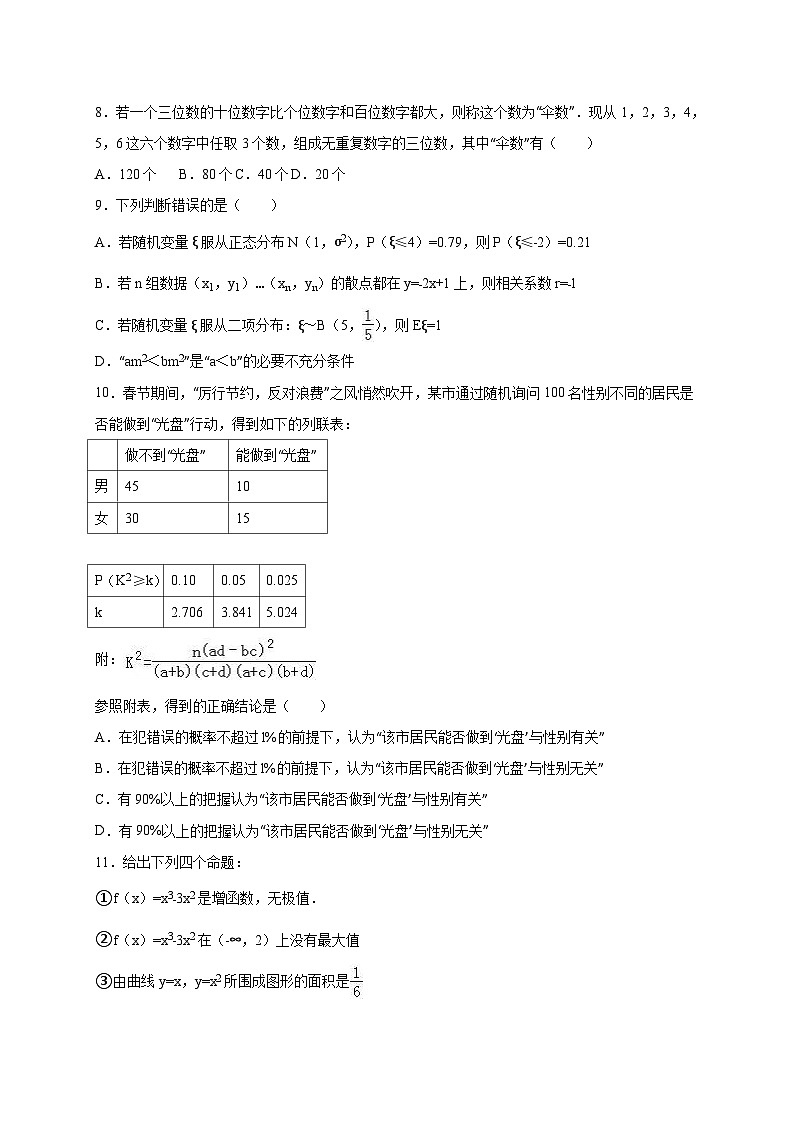 湖北省黄冈市2015-2016学年高二(下)期末数学试卷(理科)(解析版)第2页