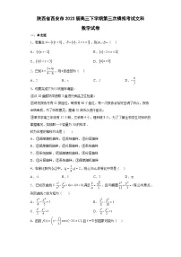 陕西省西安市2023届高三下学期第三次模拟考试文科数学试卷（含解析）