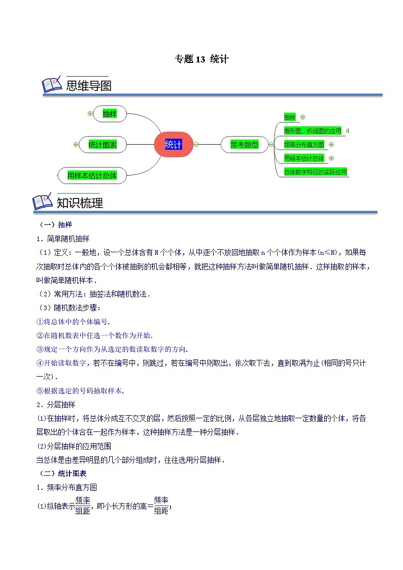 专题13 统计(解析版)第1页
