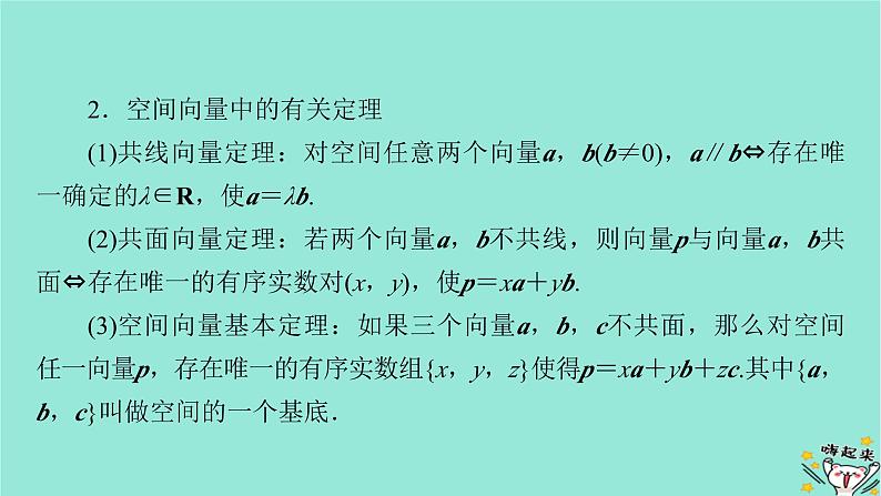 新教材适用2024版高考数学一轮总复习第7章立体几何第5讲空间向量及其运算课件第7页