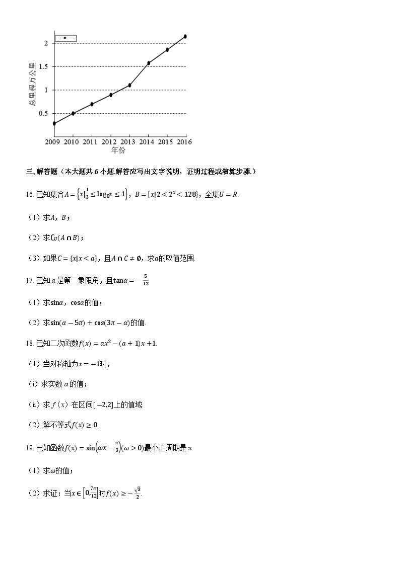 2022北京平谷高一（上）期末数学（教师版） 试卷03