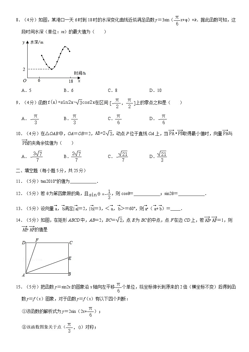 2021北京大峪中学高一(下)期中数学(教师版)第2页