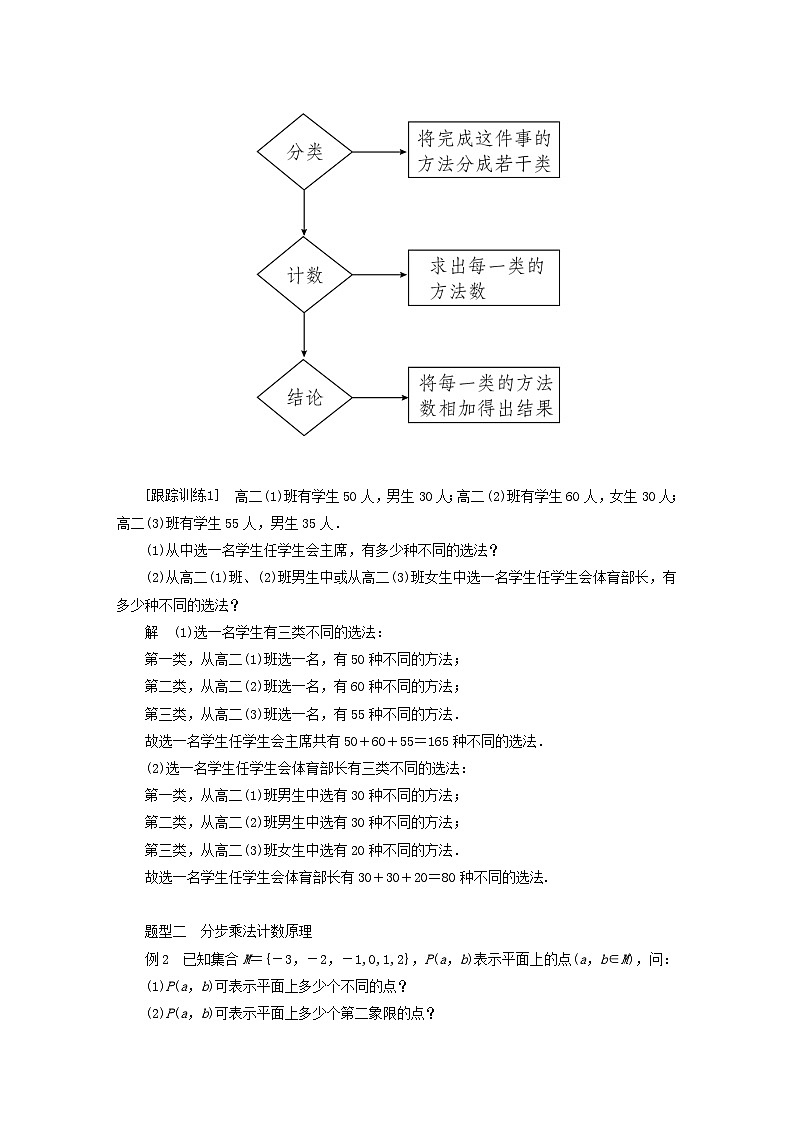新教材2023年高中数学第3章排列组合与二项式定理3.1排列与组合3.1.1基本计数原理第1课时分类加法计数原理与分步乘法计数原理及其简单应用导学案新人教B版选择性必修第二册第3页
