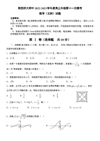 2023陕西省师大附中高三下学期第十一次模考数学（文）试题含答案