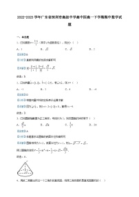 2022-2023学年广东省深圳市高级中学高中园高一下学期期中数学试题含解析