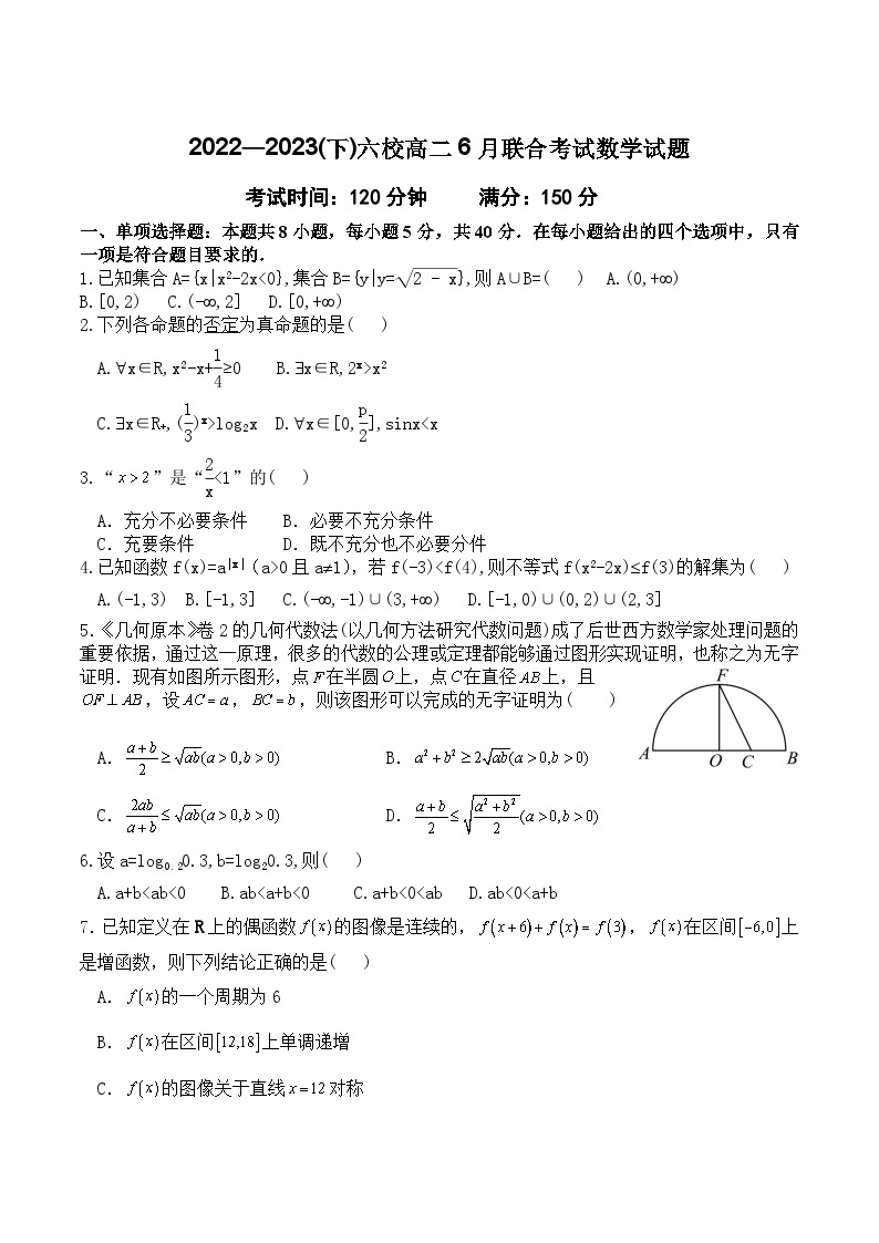 辽宁省六校协作体2022-2023学年高二下学期6月联考数学试卷Word版含答案01