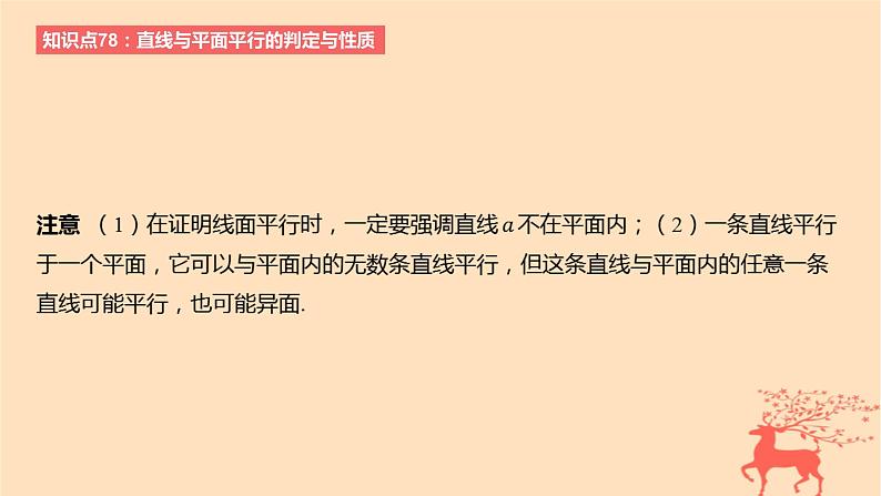 2024版高考数学一轮复习教材基础练第七章立体几何与空间向量第三节空间直线平面的平行教学课件第4页