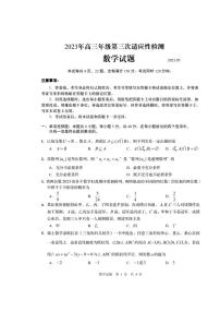2023届山东省青岛市5月高三第三次适应性检测数学试卷及答案