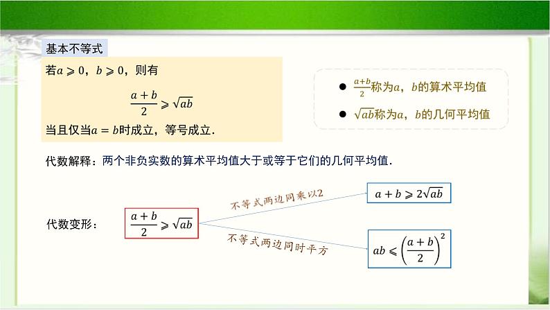 《基本不等式(1)》示范公开课教学课件【高中数学北师大版】08