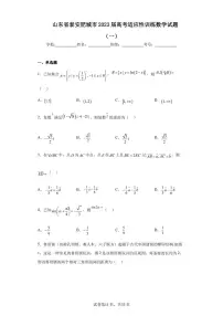 山东省泰安肥城市2023届高考适应性训练数学试题（一）