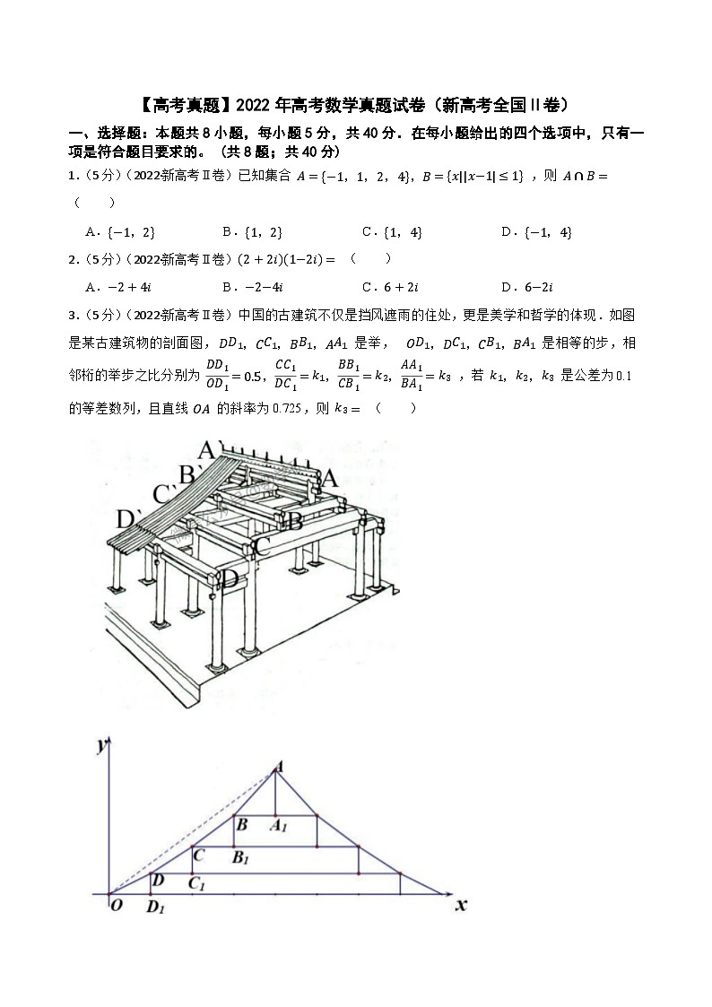 【高考真題】2022年高考數(shù)學(xué)真題試卷（新高考全國(guó)Ⅱ卷）第1頁