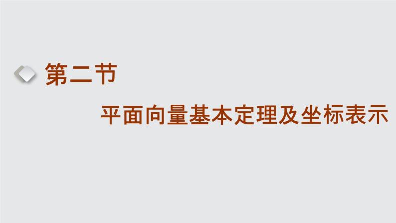 2024年新高考数学一轮复习 第五章 第二节 平面向量基本定理及坐标表示 试卷课件01