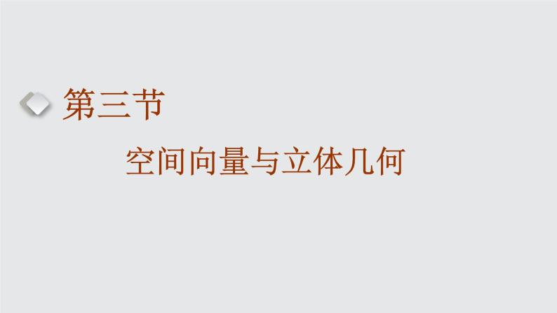 2024年新高考数学一轮复习 第七章 第三节 第一课时 空间向量及其运算和空间位置关系 试卷课件01