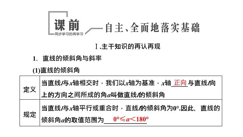 2024年新高考数学一轮复习 第八章 第一节 直线方程及两直线位置关系 试卷课件04