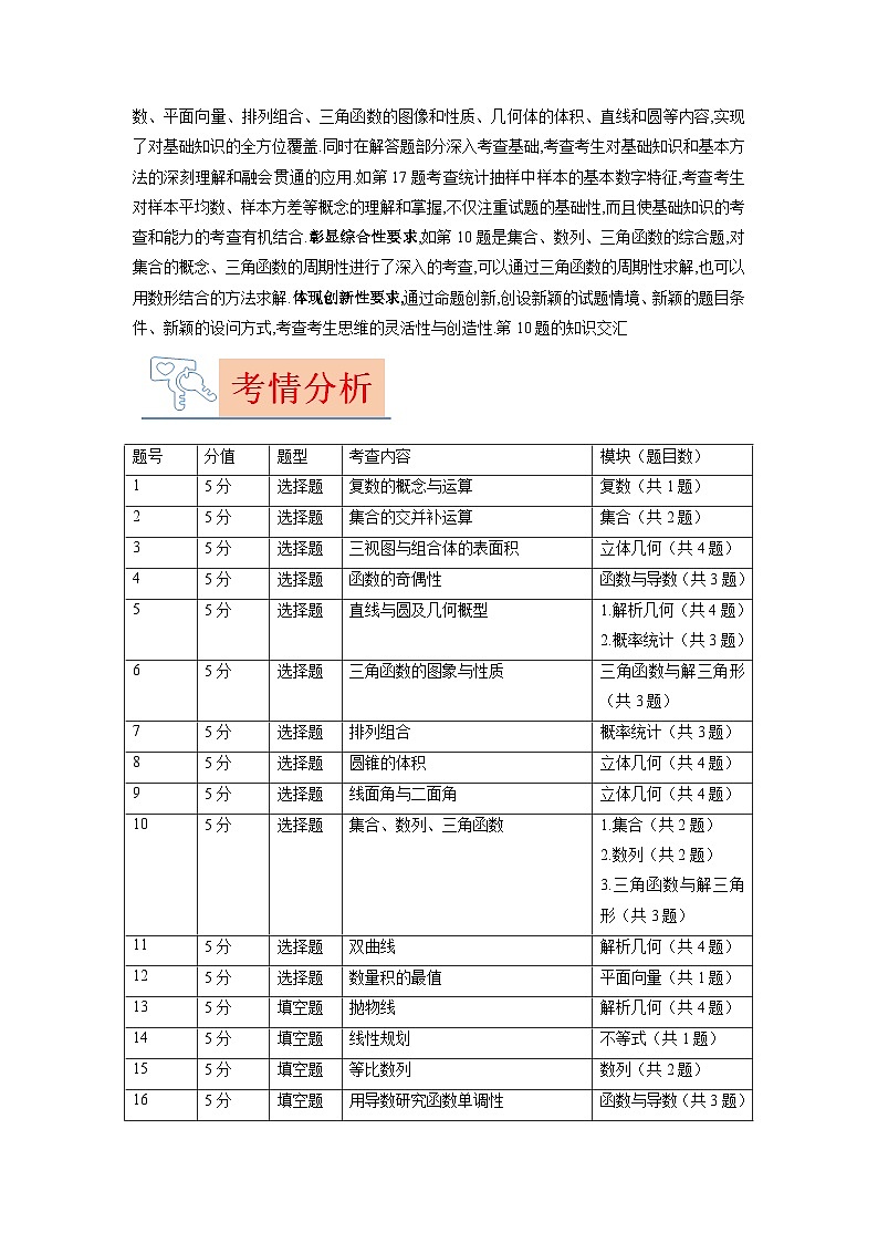 2023年高考数学真题完全解读(全国乙卷理科)第2页