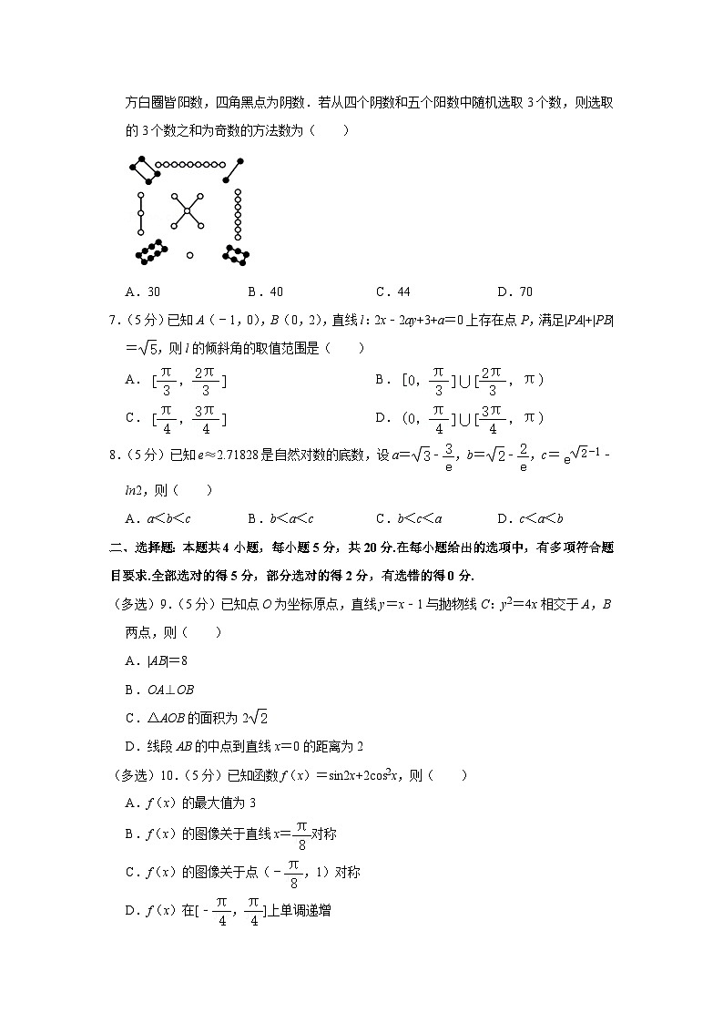 2021年广东省广州市高考数学综合测试试卷(一)(一模)第2页