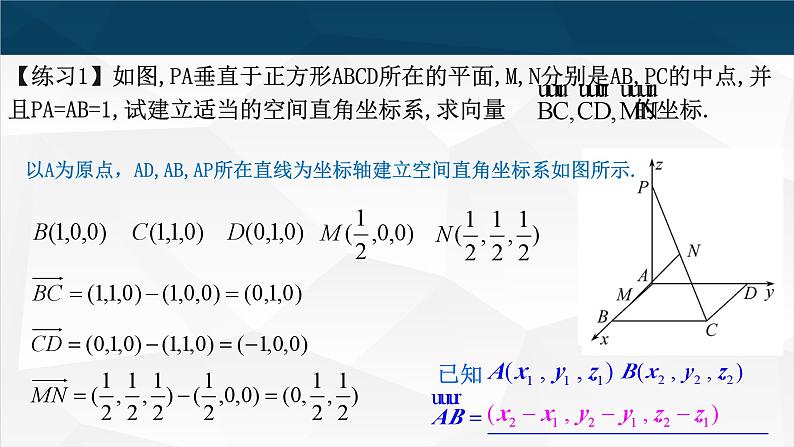 1.3 空间向量及其运算的坐标表示课件PPT07