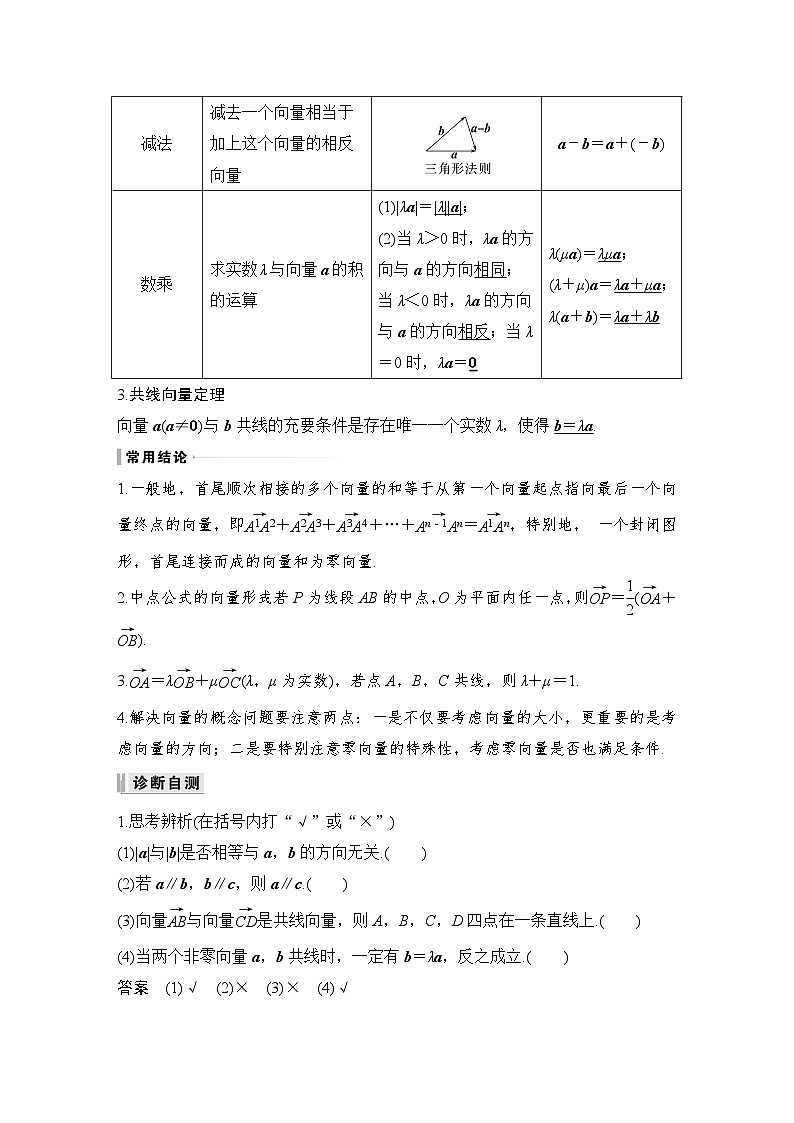备战2024年高考数学大一轮复习(人教A版-理)第五章 平面向量与复数 第1节 平面向量的概念及线性运算第2页