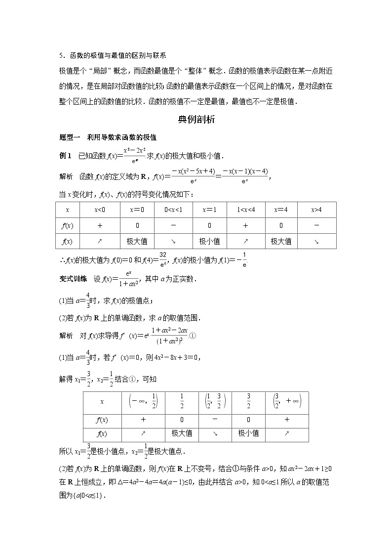 艺术生高考数学专题讲义：考点14 导数与函数的极值、最值02